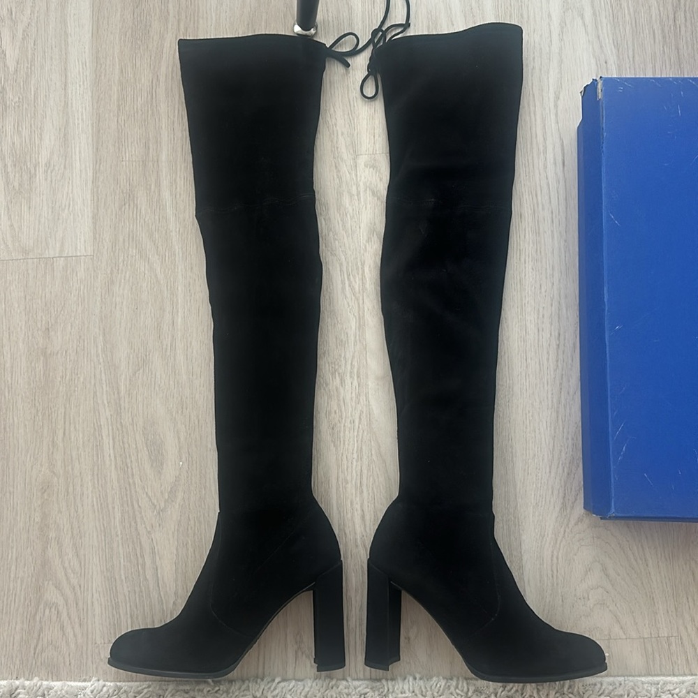 STUART WEITZMAN- Hiline Suede Over-The-Knee Boots - Picture 5 of 14